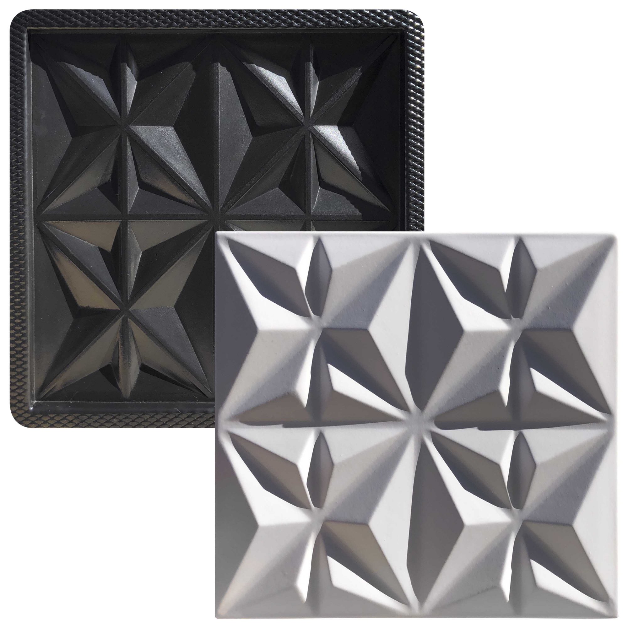 Forma 3D Gesso e Cimento ABS - Cullinans Moderno 50x50 - 6