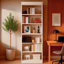 Ver imagem 1 de Estante Livreiro Bipartida 5 Nichos Alta para Sala, Escritório e Decoração