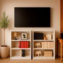 Ver imagem 2 de Estante Livreiro Bipartida 5 Nichos Alta para Sala, Escritório e Decoração