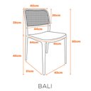 Ver imagem 6 de Kit 4 Cadeiras Empilhável Bali Amis Fratini Polipropileno Cor Preta e Assento Simulando Palha Rattan