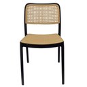 Ver imagem 3 de Kit 4 Cadeiras Empilhável Bali Amis Fratini Polipropileno Cor Preta e Assento Simulando Palha Rattan