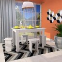Ver imagem 1 de Conjunto Mesa com 4 Bancos MDP Branco
