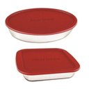 Ver imagem 1 de Conjunto Assadeiras de Vidro Marinex com Tampa 02 Peças