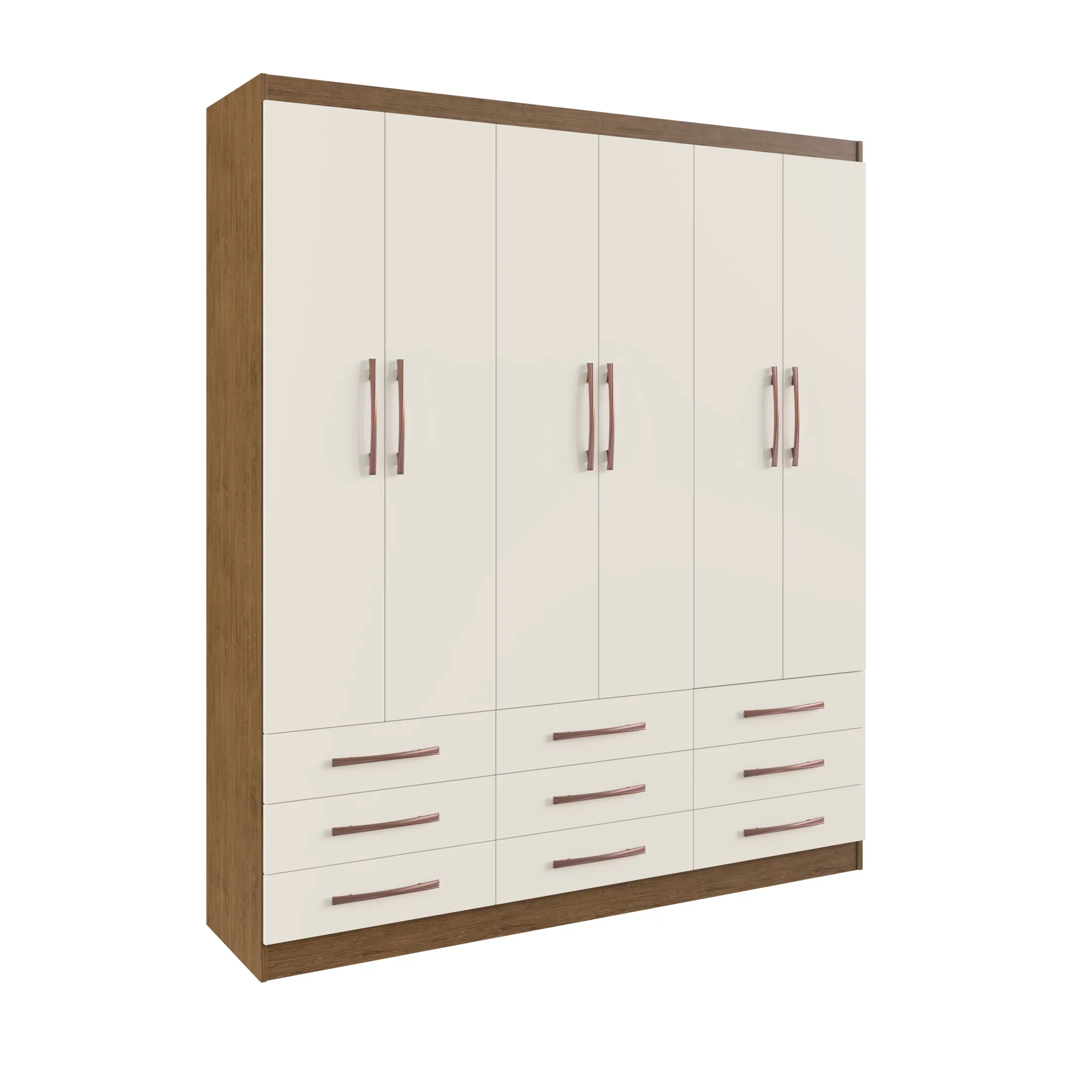 Guarda-Roupa Casal 6 Portas 9 Gavetas Sevilha 20266 Espresso