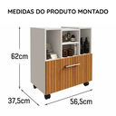 Ver imagem 6 de Kit Gabinete Banheiro Jasper Armário com Espelheira Suspensa Klein Nichos e Porta - Branco/Ripado