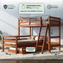 Ver imagem 2 de Cama Treliche em L com Auxiliar Solteiro Madeira:Castanho Claro