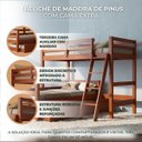 Ver imagem 5 de Cama Treliche em L com Auxiliar Solteiro Madeira:Castanho Claro