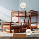 Ver imagem 3 de Cama Treliche em L com Auxiliar Solteiro Madeira:Castanho Claro