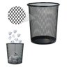 Kit 2 Lixeiras Telada de Metal Preta Cesto Lixo 10 Litros - 3