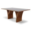 Ver imagem 1 de Mesa Yady 200 Vidro Off White Acabamento Castanho