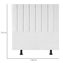 Cabeceira Estofada Cama Casal 140cm Lídia Suede e Frame Branco - 3