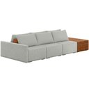 Ver imagem 1 de Sofá Ilha Modular para Sala 312cm com Puff Dublin K01 Linho Cinza Sintético Caramelo - Lyam Decor