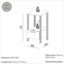 Ver imagem 2 de Mesa Auxiliar Industrial para Escritório 1 Gaveta Off White/freijó - Dalla Costa