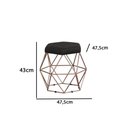 Ver imagem 2 de Puff Onix Bronze Suede Preta Metal Móveis