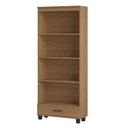 Ver imagem 2 de Estante Decorativa para Livros 77cm 4 Prateleiras e Gaveta 100% Mdf C57 Pradel Móveis-freijó