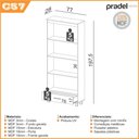 Ver imagem 3 de Estante Decorativa para Livros 77cm 4 Prateleiras e Gaveta 100% Mdf C57 Pradel Móveis-freijó