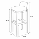 Ver imagem 5 de Kit 2 Banquetas Onix Moderna Madeira Luxo Área de Lazer, Churrasco e Gourmet - Estofada Resistente