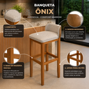 Ver imagem 4 de Kit 2 Banquetas Onix Moderna Madeira Luxo Área de Lazer, Churrasco e Gourmet - Estofada Resistente