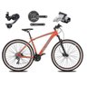 Bicicleta Aro 29 Ksw Xlt Deore e Altus 27v Freio Hidráulico Garfo Trava Pneu Faixa Bege - Laranja - 1
