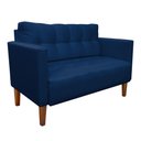 Ver imagem 3 de Sofá Retrô Namoradeira 2l Livia Suede Azul Marinho