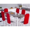 Ver imagem 3 de Kit 6 Capas Encosto de Cadeira de Ferro Tubular Cozinha e Jantar Malha Helanca Elástica:vermelha