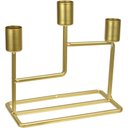 Ver imagem 1 de Castiçal Decorativo Porta Vela Home&co 3 Velas Metal 16x8x15cm Dourado