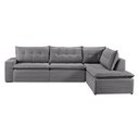Ver imagem 1 de Sofá Retratil com Chaise Direita Titan 4 Lugares 2,56m Tecido Linho