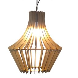 Lustre Luminária Pendente de Madeira MDF Mod. Orient - 1