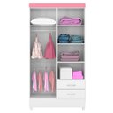 Ver imagem 3 de Guarda Roupa Flex 4 Portas 2 Gavetas Astro D02 Branco/Rosa/Branco - Mpozenato