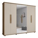 Ver imagem 1 de Guarda Roupa Benício 6 Portas com Espelho Cinamomo Off White