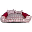 Ver imagem 1 de Cama Pet Onix Médio Quadrada Impermeável: Bella Xadrez Vermelho