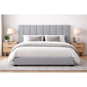 Cabeceira Queen Modulada Estofada para Cama Box 20cm X 45cm - Suede Cinza