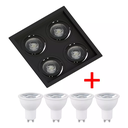 Ver imagem 2 de Spot Embutido Quadrado Quadruplo Recuado Dicroica + 4 Lâmpadas Mr16 6w Stella 3000k 4000k 5000k Cor: