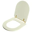 Ver imagem 2 de Assento Sanitário Poliester Calypso Biscuit Para Vaso Incepa Com Ferragem Dourada