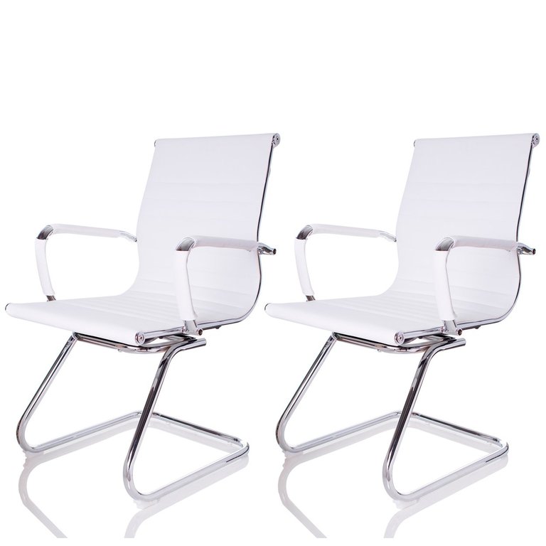 Kit Com 2 Cadeira Fixa Interlocutor Charles Eames Esteirinha 11A
