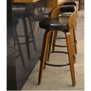 Ver mais imagens de Banqueta para Cozinha Alta Giratória Madeira Roma Preto/Marrom