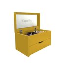 Ver imagem 1 de Porta Maquiagem Caixa Organizadora Com Espelho Amarelo Laca