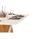 Ver imagem 4 de Conjunto: Mesa Sala Jantar Zafira C/ Tampo Madeirado C/ Vidro 200x100cm e 8 Cadeiras Jade Freijo/off