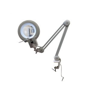 Lupa Mesa Bancada Profissional Led Lente Cristal Ótico Bivolt Aumento 8x Fixador Morsa Lp-700