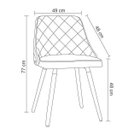 Ver imagem 4 de Cadeira para Sala de Jantar Estofada Milão Prata/Preto