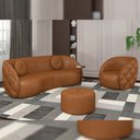 Ver imagem 2 de Sofá 3 Lugares para Sala Living Olimpo 288 Cm M03 Couríssimo Whisky - Lyam Decor