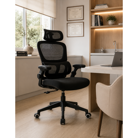 Cadeira Escritório Ergonômica Premium Kazartte - Preta