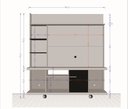 Ver imagem 4 de Estante para TV e Home Theater até 47 Polegadas 160CMX175CM 1 Porta Basculante Taurus Marrom