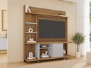 Ver imagem 1 de Estante para TV e Home Theater até 47 Polegadas 160CMX175CM 1 Porta Basculante Taurus Marrom