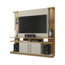 Ver imagem 3 de Estante Home para TV até 60 Polegadas 183CMX180CM com LED e Prateleiras de Vidro York Marrom