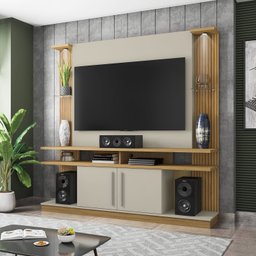 Estante Home para TV até 60 Polegadas  com Led e Prateleiras de Vidro York - 2