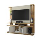 Ver imagem 5 de Estante Home para TV até 60 Polegadas 183CMX180CM com LED e Prateleiras de Vidro York Marrom