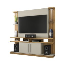 Estante Home para TV até 60 Polegadas  com Led e Prateleiras de Vidro York - 3