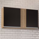 Ver imagem 2 de Armário Aéreo 100cm 2 Portas Indiana Castanho/Preto - Lumil Móveis