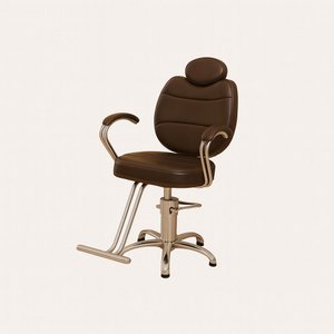Cadeira Fixa Hidráulica de Salão de Beleza - Cabeleireiro e Barbearia - Marrom Escuro